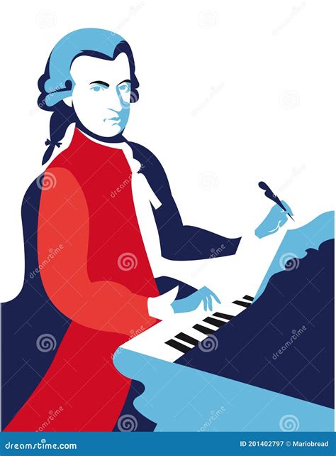 Wolfgang Amadeus Mozart Vector Illustration Stock Vector Illustration