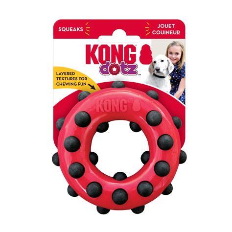 Kong Dog Chew Toys Squeaky Dotz Circle