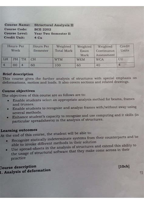 Course content, structural analysis - Civil Engineering - Studocu