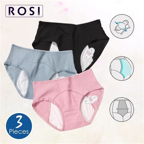 3pcs Menstrual Panties Women Physiological Leak Proof Pants Large Size