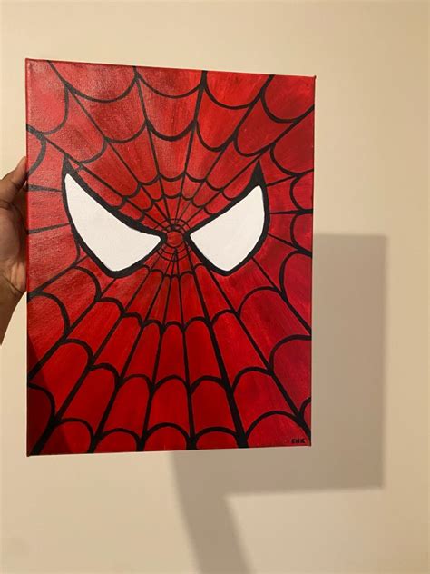 Spider Man Painting Canvas Spiderman Painting Red Painting Sketch