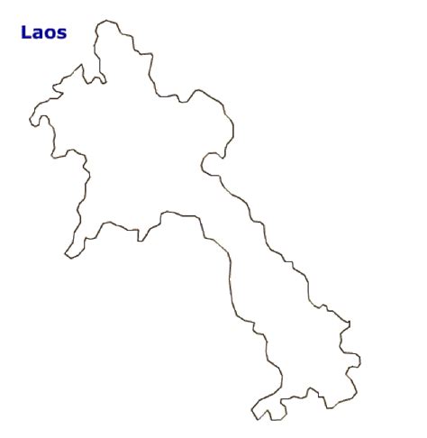 Map Of Laos Terrain Area And Outline Maps Of Laos Countryreports