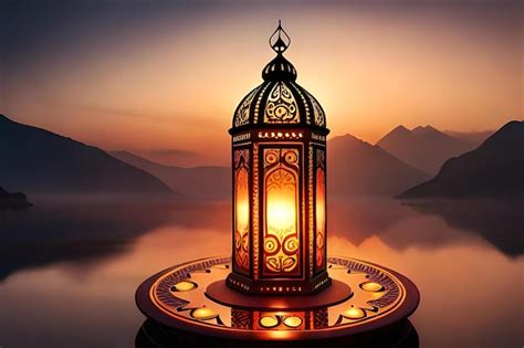 Premium Photo A Lantern With The Words Ramadan On It