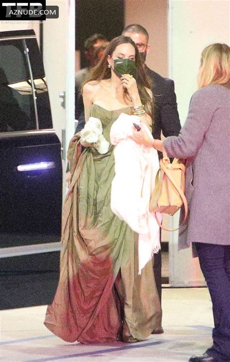 Angelina Jolie Sexy Seen Flaunting Her Hot Cleavage At The Eternals Premiere In La Aznude