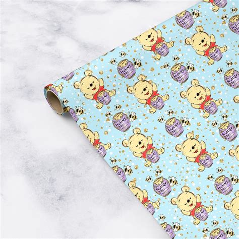 Winnie The Pooh Wrapping Paper For Baby Shower Blue Winnie The Pooh