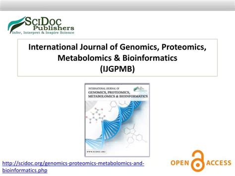 Ppt International Journal Of Genomics Proteomics Metabolomics