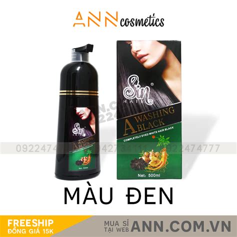 Dầu Gội Phủ Bạc Sin Hair Màu Đen Kho Sỉ Mỹ Phẩm Ann