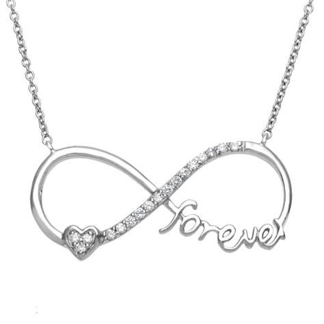 Shop La Preciosa Sterling Silver Heart Forever Cubic Zirconia