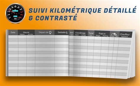 Amazon fr Carnet de Bord véhicule de service Suivi kilométrique pour