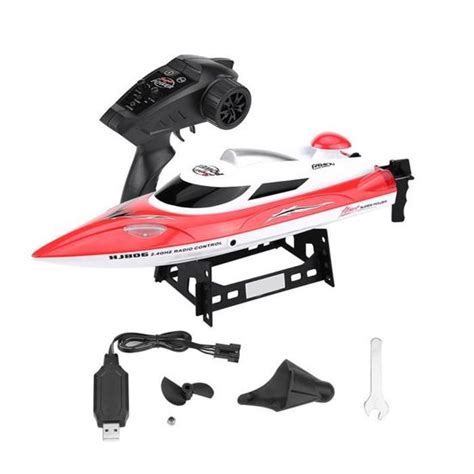 Fdit RC Mini Boat RC 2 4GHz Télécommande 4 Canaux Mini Bateau Courses