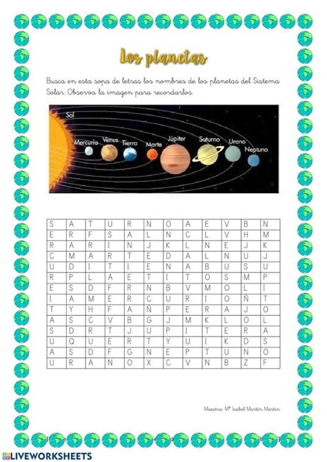 Ejercicio De Los Planetas Del Sistema Solar Planetas Del Sistema