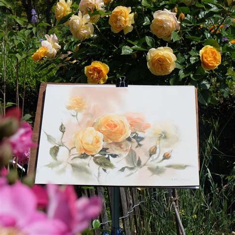 The demonstration in rose garden 🇫🇷 First day workshop #watercolor # ...