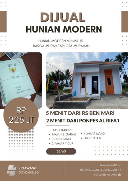 DIJUAL HUNIAN MURAH TAPI GAK MURAHAN DI CLUSTER HANANIA