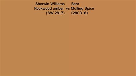 Sherwin Williams Rockwood Amber Sw Vs Behr Mulling Spice D