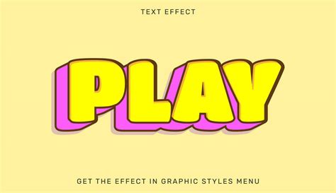 Vector Illustration Of Play Text Effect 23565267 Vector Art At Vecteezy