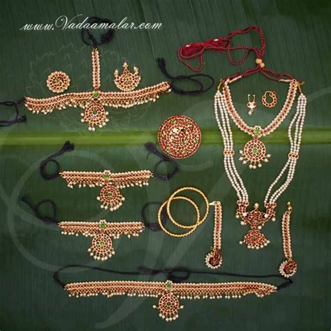 Temple Jewellery Set Indian Bridal Wedding Kuchipudi Bharatanatyam