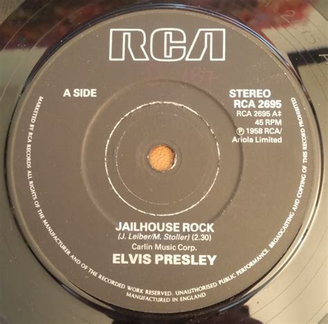 Elvis Presley Jailhouse Rock Treat Me Nice Black Label Vinyl