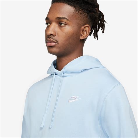 Nike Sportswear Club Hoodie Po Psychic Bluewhite Tops Mens Clothing