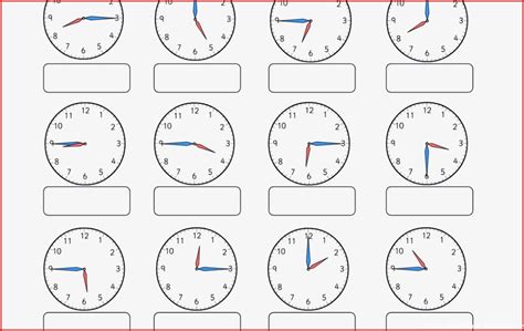 Kostenlose Arbeitsblätter Uhr Zum Lernen Ausdrucken - Kostenlose