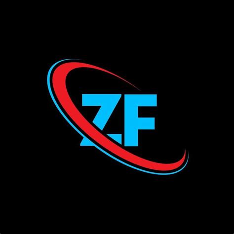 ZF logo. ZF design. Blue and red ZF letter. ZF letter logo design ...