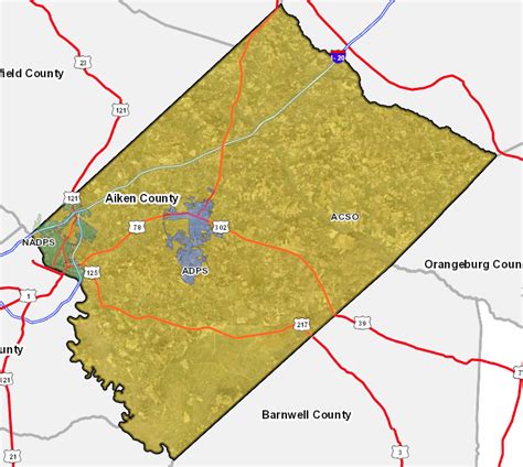 Aiken County Map