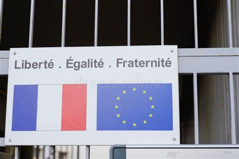 Liberte Egalite Fraternite Sign Logo Flag Europe and France Republic with Text Freedom Editorial ...