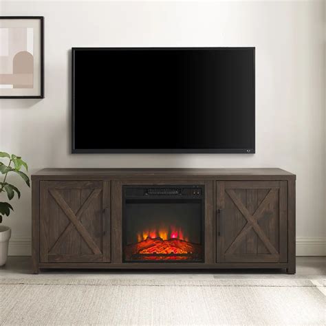 Gordon 58" Walnut Brown TV Stand with Fireplace | RC Willey