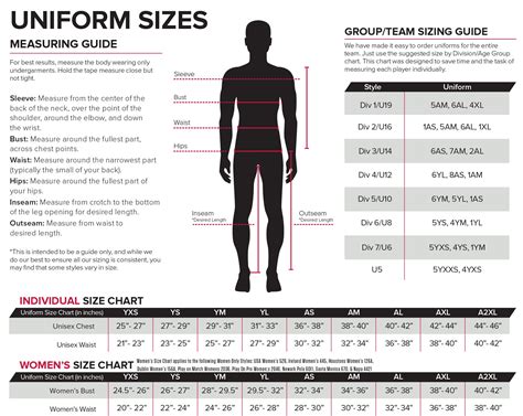 Soccer Uniform Size Chart A Visual Reference Of Charts Chart Master