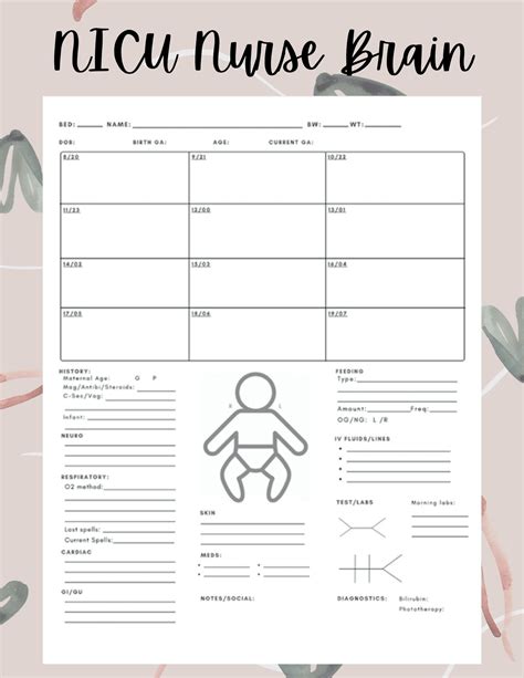 Nicu Nurse Report Sheet