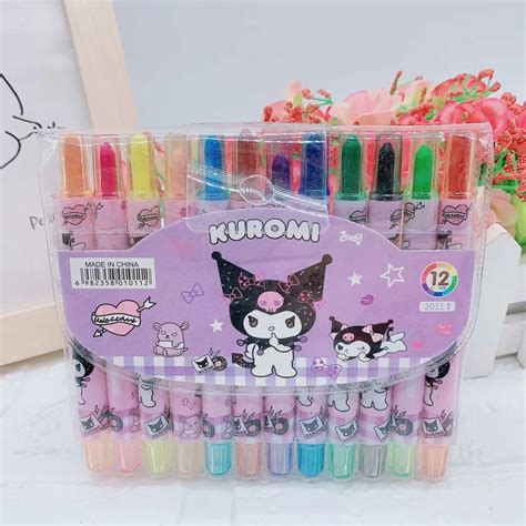 Sanrio Crayon 12 Colors Student Children Cute Painting Crayons Shopee