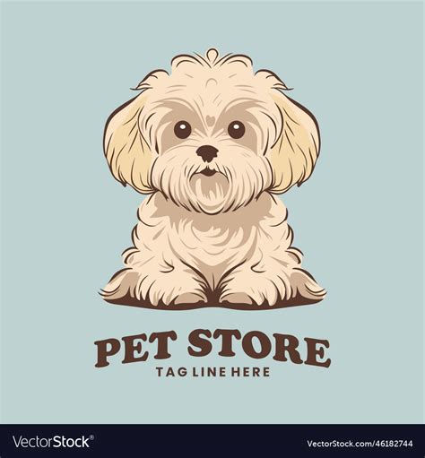 Cute Dog Pet Store Logo Royalty Free Vector Image