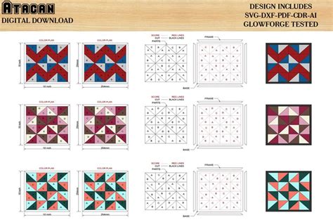 Barn quilt Patterns / SVG cutting files / Mosaic Wall Art