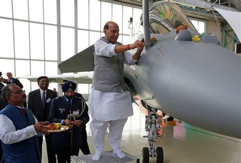 First Rafale jet handed over to Rajnath Singh - Rediff.com India News