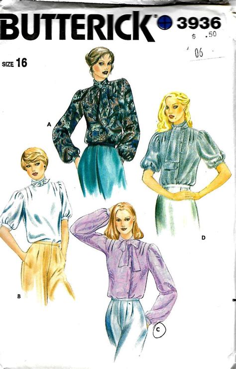 Butterick Misses Blouse Sewing Pattern Shoulder Tucks Etsy