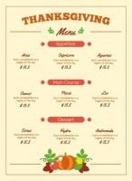 Free Retro Thanksgiving Day Menu Template To Editfree Retro