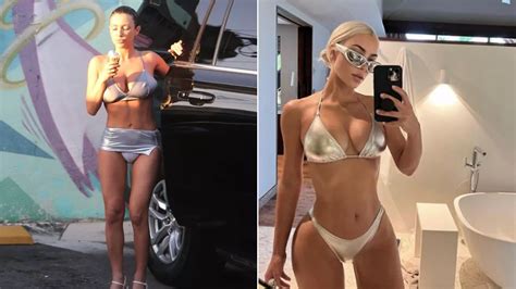 Bianca Censori Rocks Tiny Bra And Thong Skirt As She Copies Kim Kardashians Look The Mirror Us