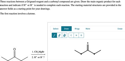 Solved Three Reactions Between A Grignard Reagent And A