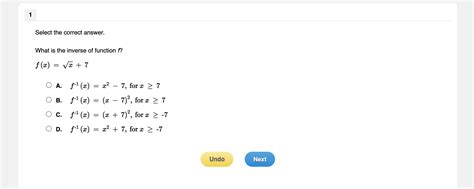 Select The Correct Answer What Is The Inverse Of Function F F X