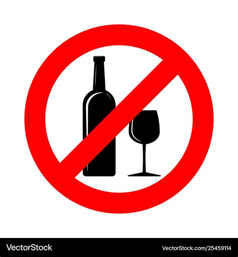 No alcohol sign Royalty Free Vector Image - VectorStock