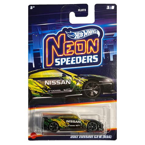 Masinuta Metalica Hot Wheels Neon Speeders 2017 Nissan GTR R35 1 64 Negru EMAG Ro