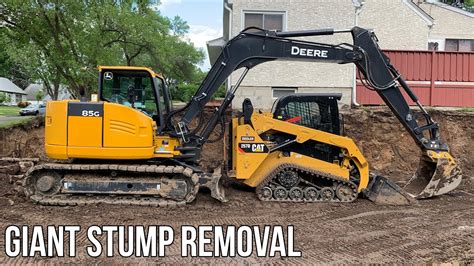 How To Dig Out Huge Stumps With Mini Excavator Youtube