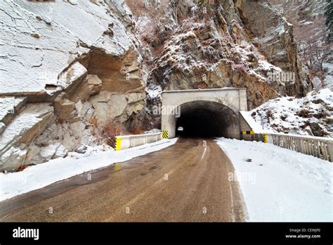 Tunnel on the Transfagarasan highway in Romanian mountains Stock Photo ...