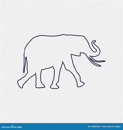 Silhouette De Vecteur D Un Elephan Sur Un Fond Blanc Illustration Stock