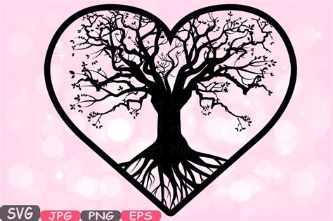 Family Tree Hearts Svg