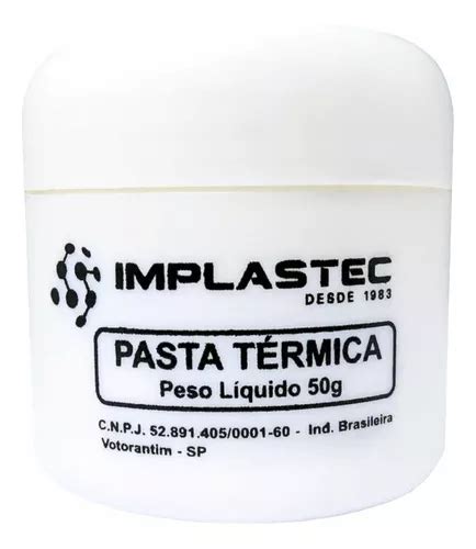 Pasta Térmica Implastec 50g Pote 0 4w m k Cor Branco