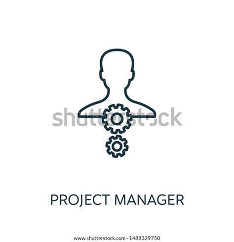 Project Manager Outline Icon Thin Line Stock Vector Royalty Free