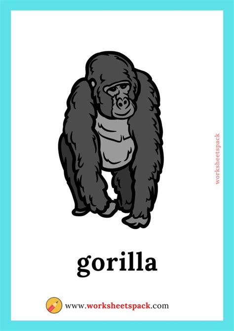 Free Jungle Animals Flashcards - Printable and Online Worksheets Pack