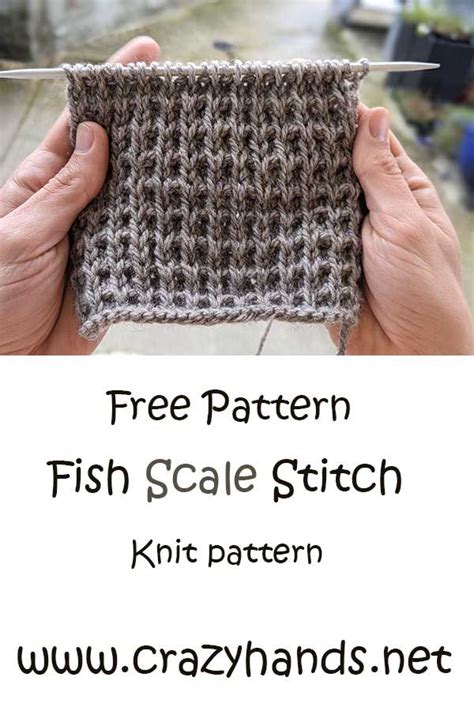 Fish Scale Knit Stitch Free Pattern · Crazy Hands Knitting Patterns