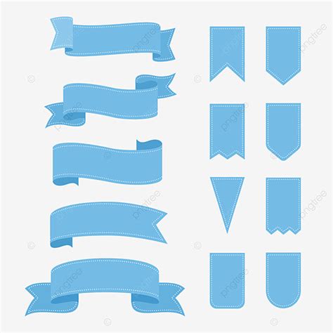 Colección De Forma De Vector De Banner De Cintas Azules PNG dibujos