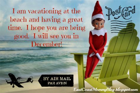 East Coast Mommy Elf On The Shelf Summer Postcard